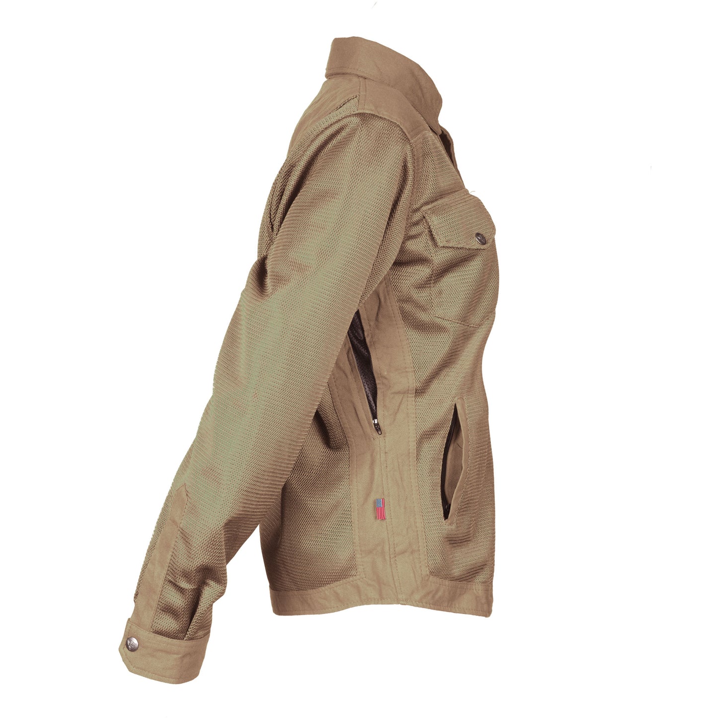 SALE Protective Summer Mesh Shirt for Women - Camel Solid with Pads