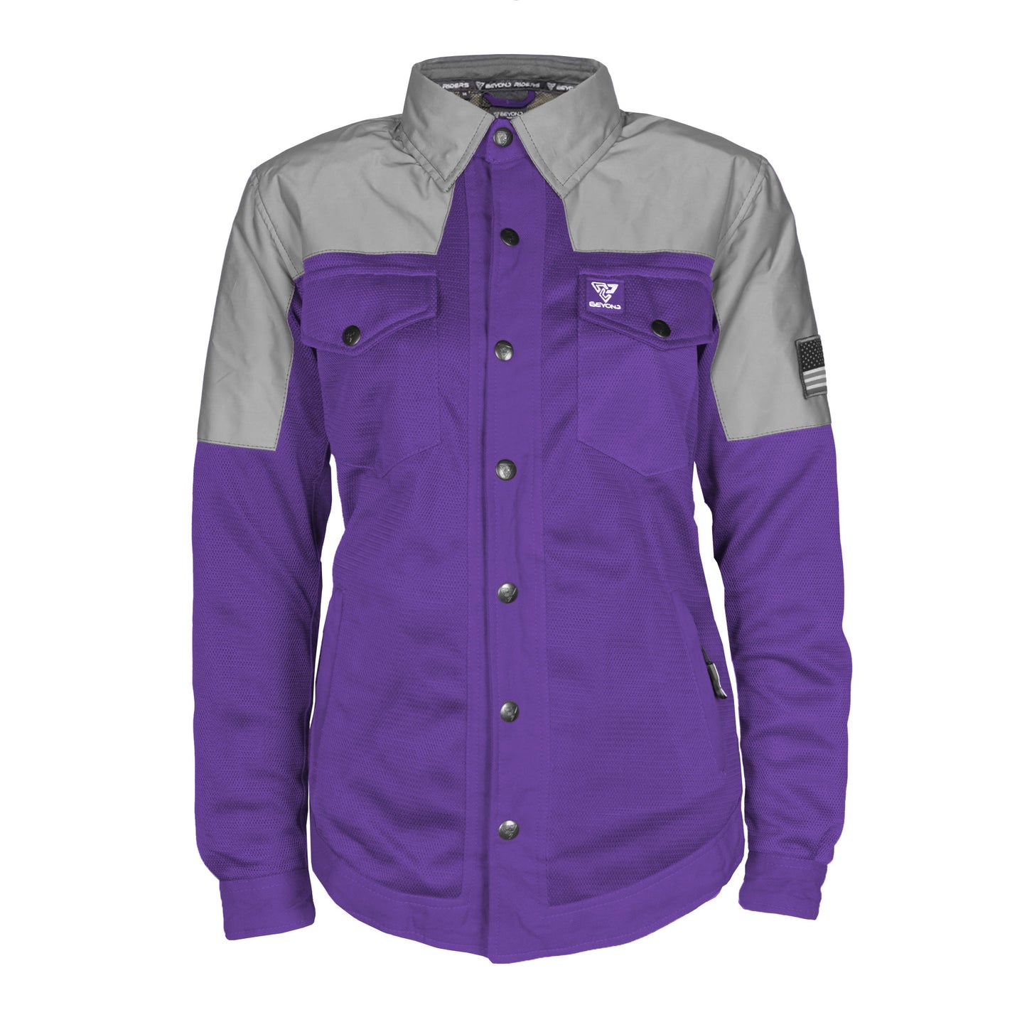 Summer Mesh Reflective Shirt Purple Eclipse for Women - with Pads