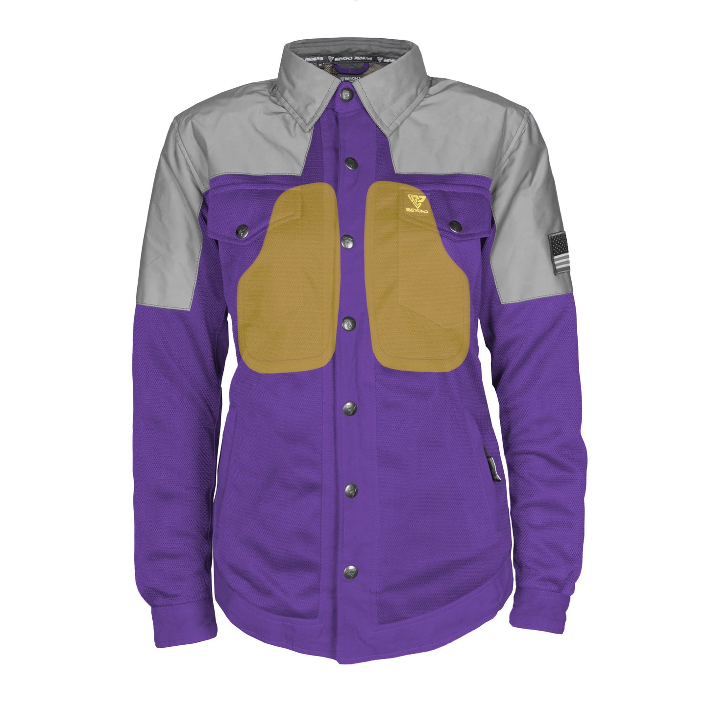 Summer Mesh Reflective Shirt Purple Eclipse for Women - with Pads