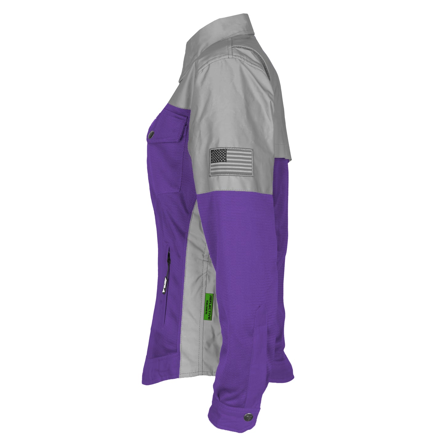Summer Mesh Reflective Shirt Purple Eclipse for Women - with Pads