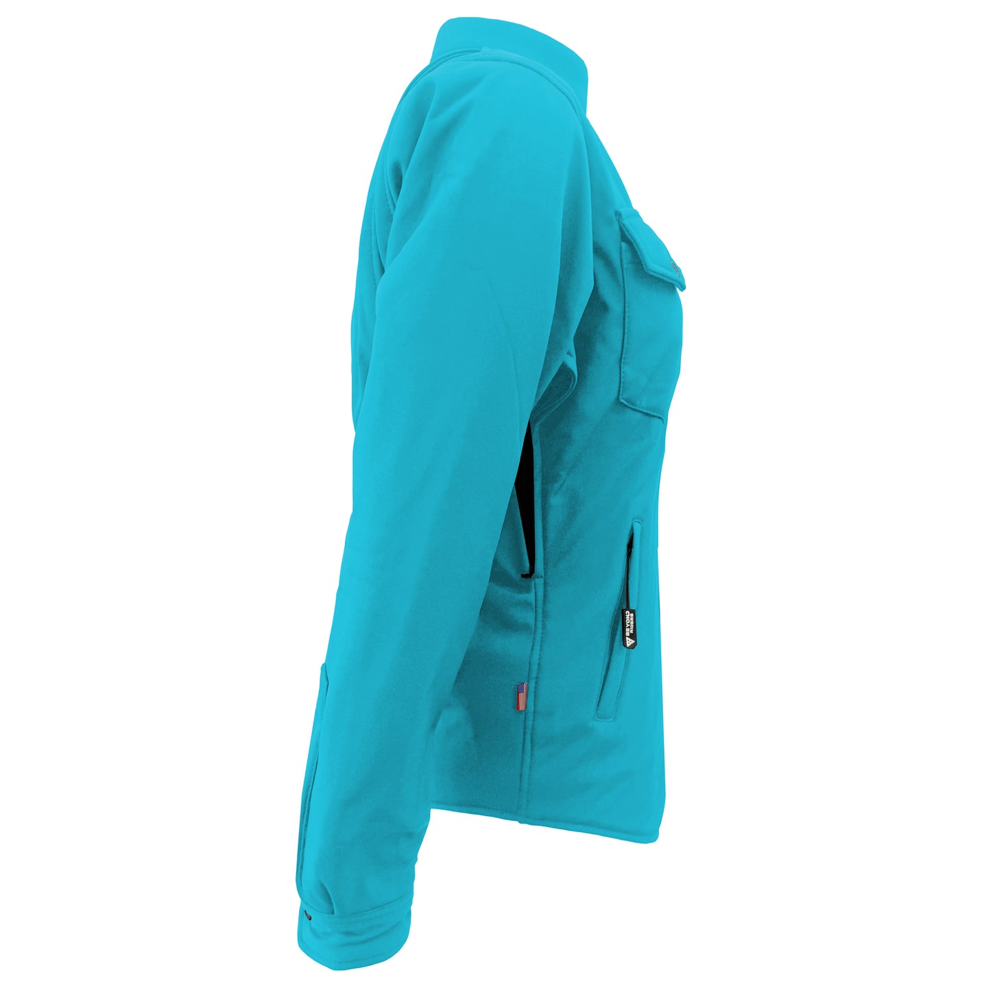 Protective SoftShell Winter Jacket for Women – Arctic Blue Matte with Pads
