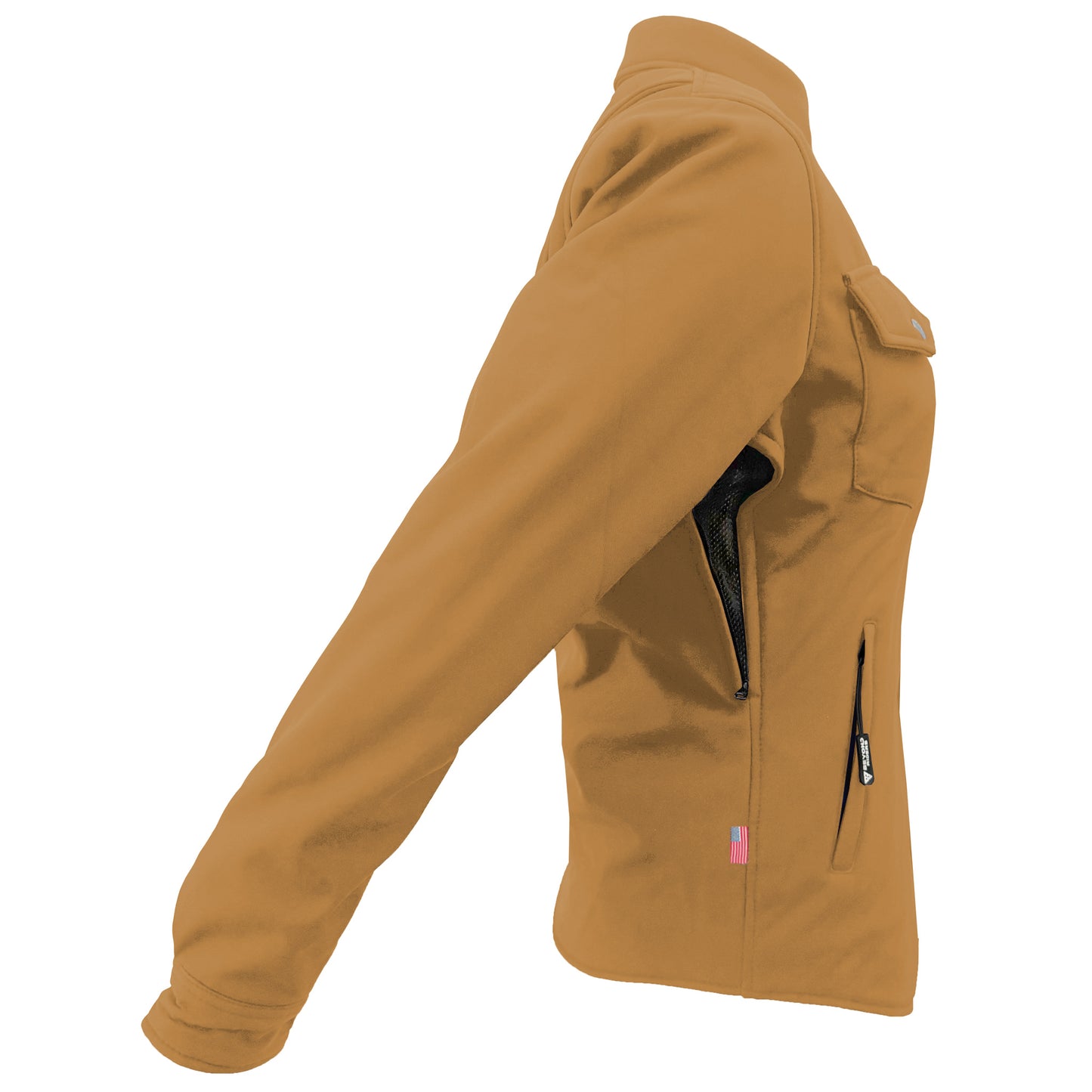 Protective SoftShell Winter Jacket for Women – Mustard Matte with Pads