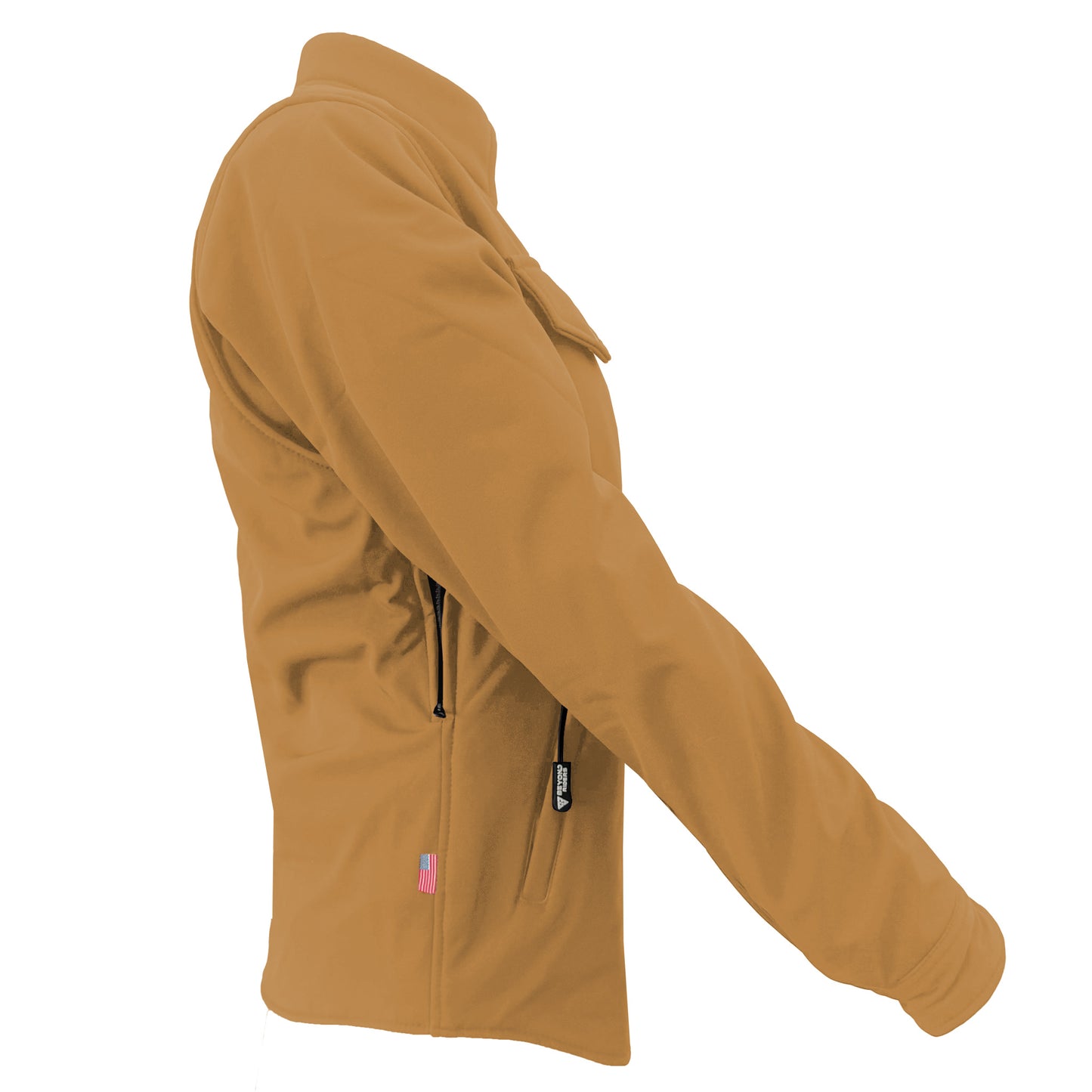Protective SoftShell Winter Jacket for Women – Mustard Matte with Pads