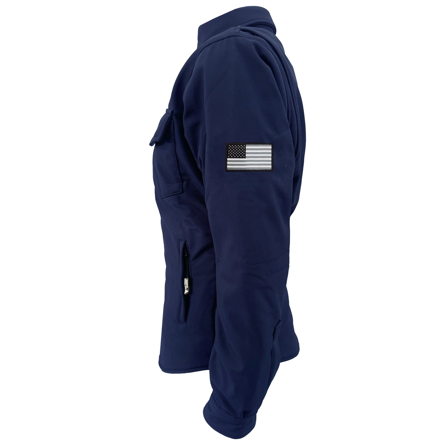 Protective SoftShell Winter Jacket for Women – Navy Blue Matte with Pads