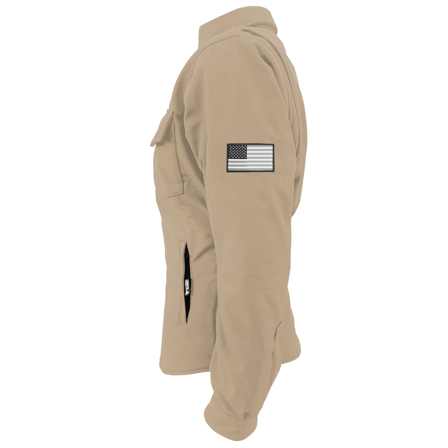 Protective SoftShell Winter Jacket for Women – Khaki Matte with Pads