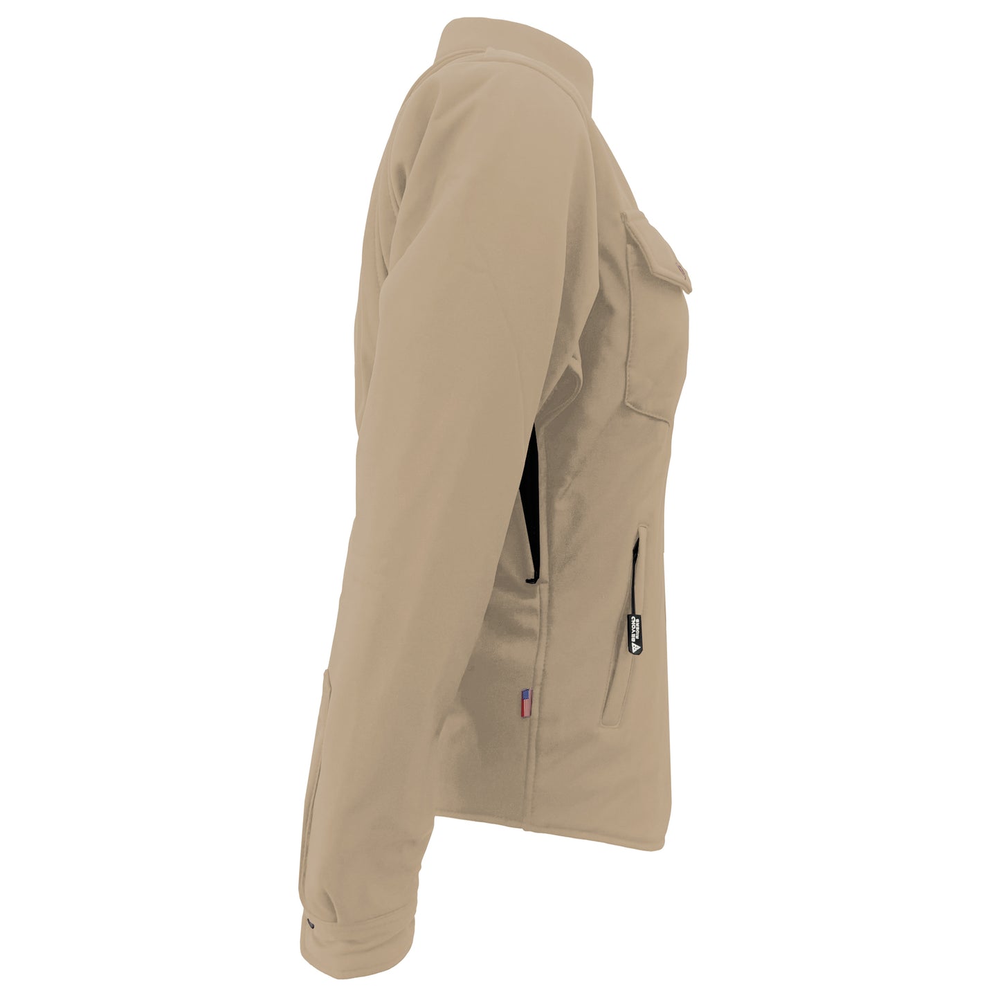 Protective SoftShell Winter Jacket for Women – Khaki Matte with Pads