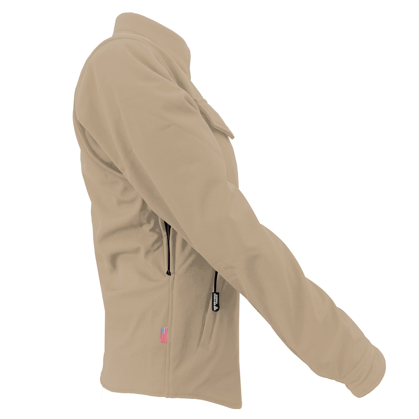 Protective SoftShell Winter Jacket for Women – Khaki Matte with Pads