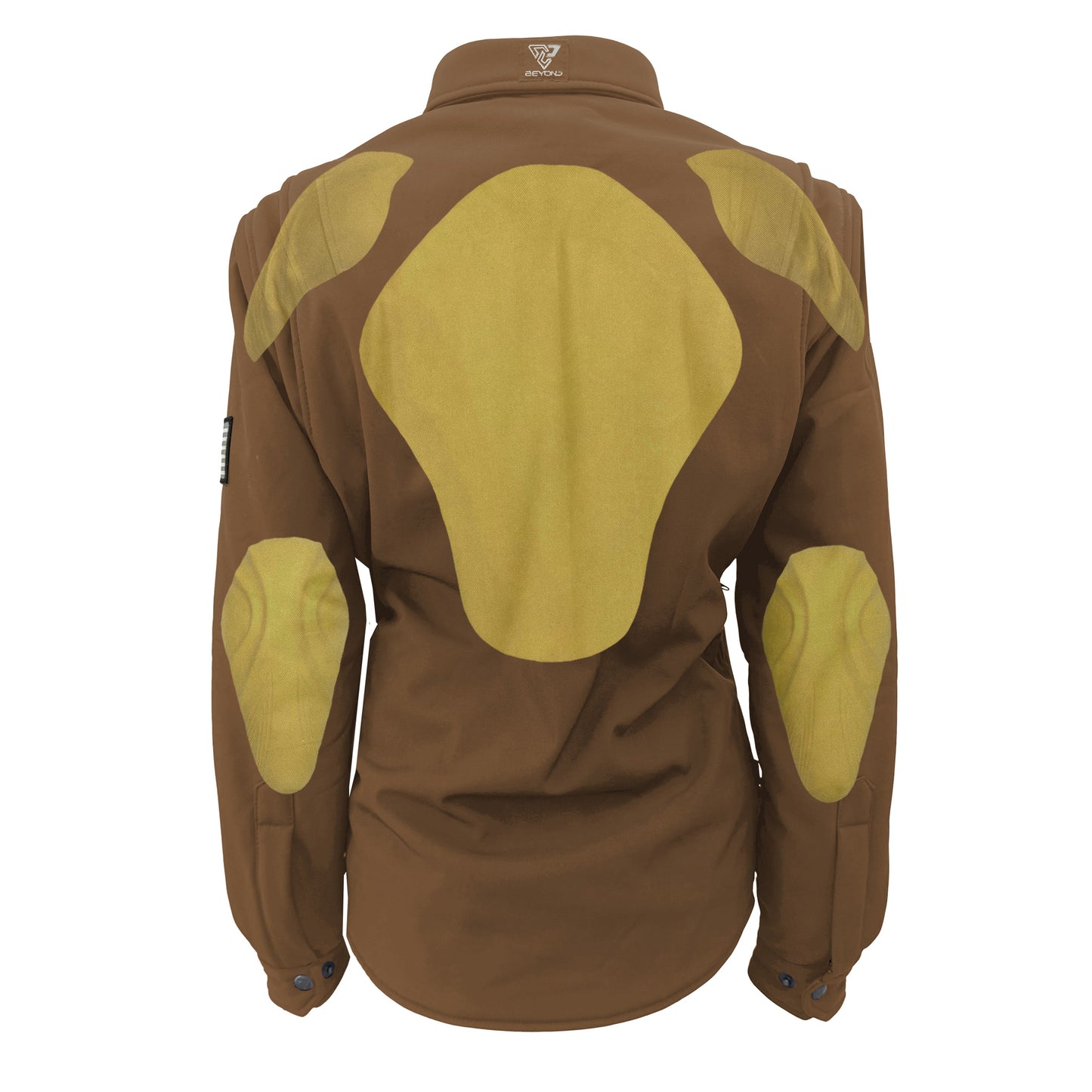 Protective SoftShell Winter Jacket for Women – Light Brown Matte with Pads