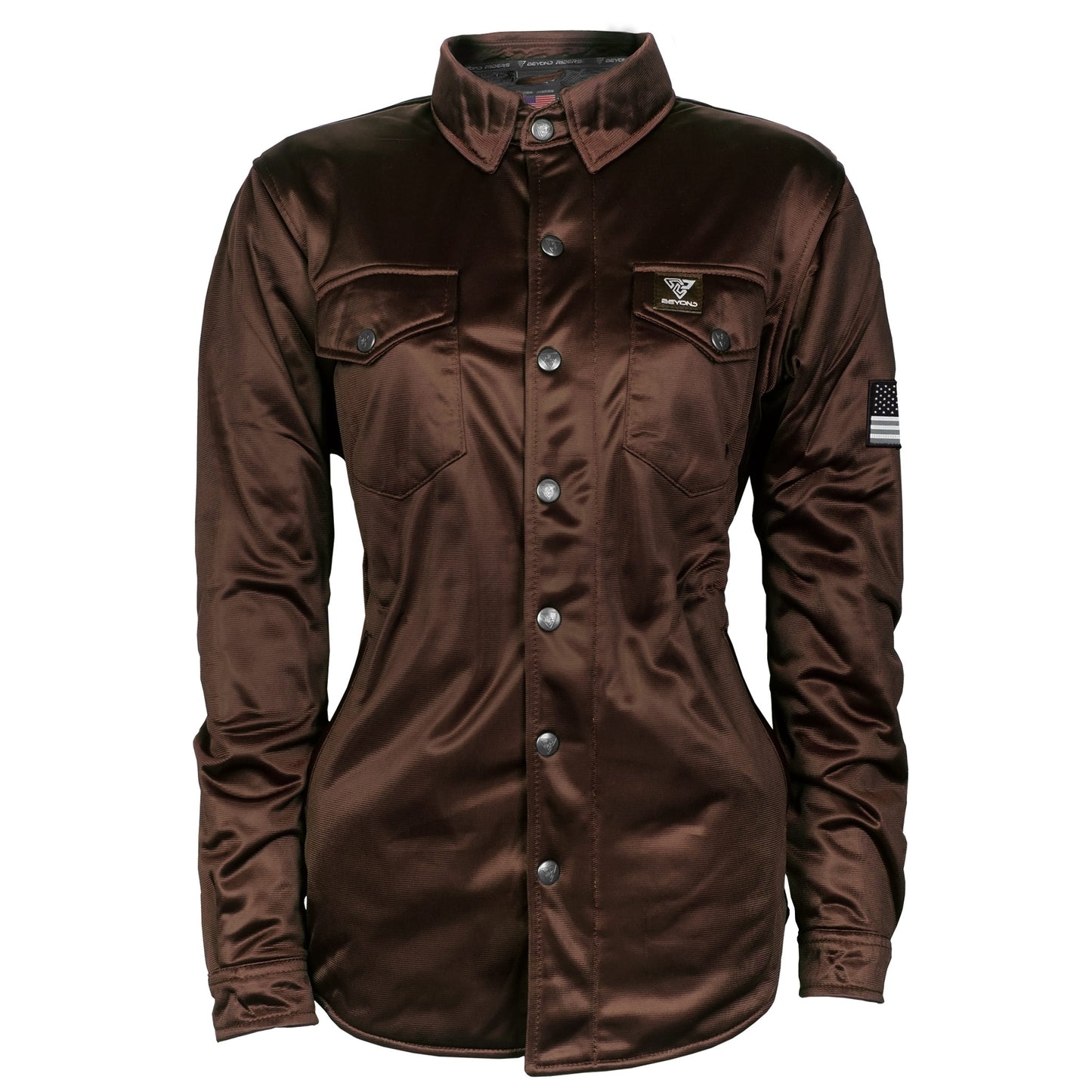 Ultra Protective Shirt for Women - Brown Solid with Pads
