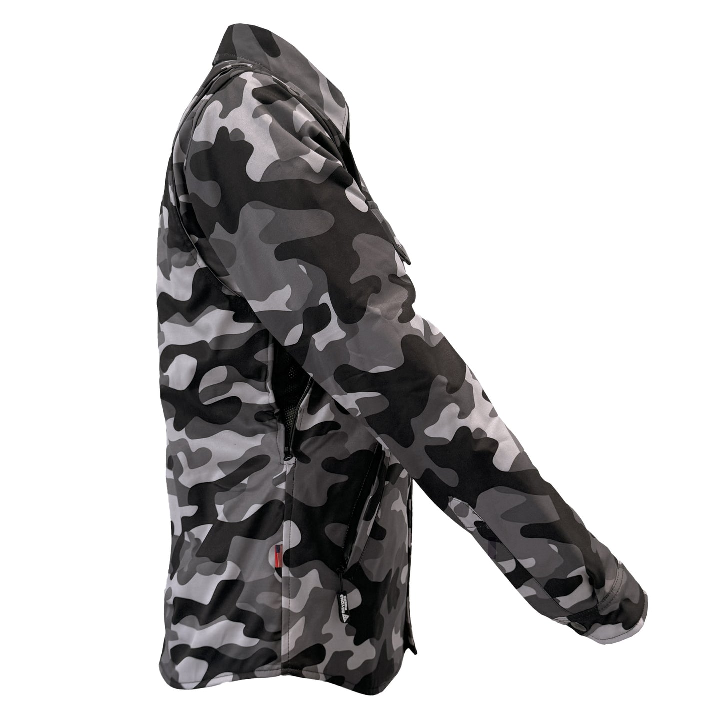 Protective SoftShell Winter Jacket for Women Camouflage Grey Boomer with Pads