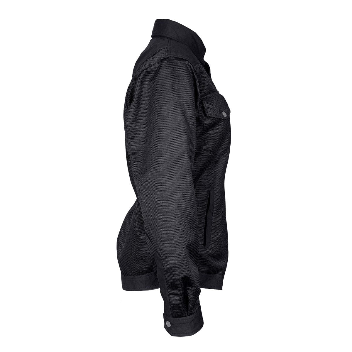 SALE Protective Summer Mesh Shirt for Women - Black Solid with Pads