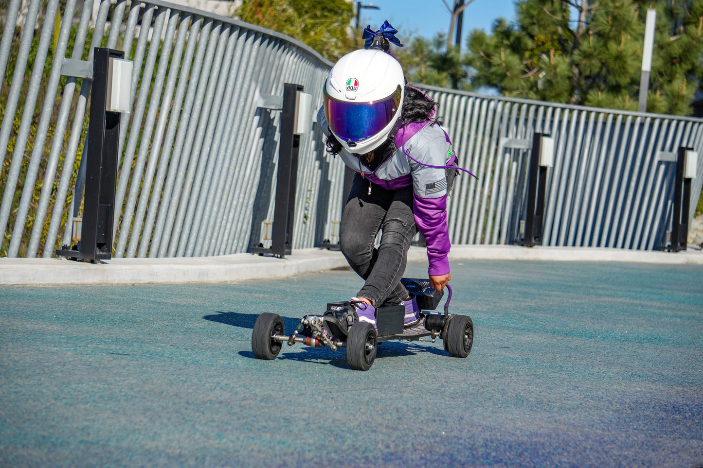 Ultra Reflective Hoodie Purple Eclipse with Pads