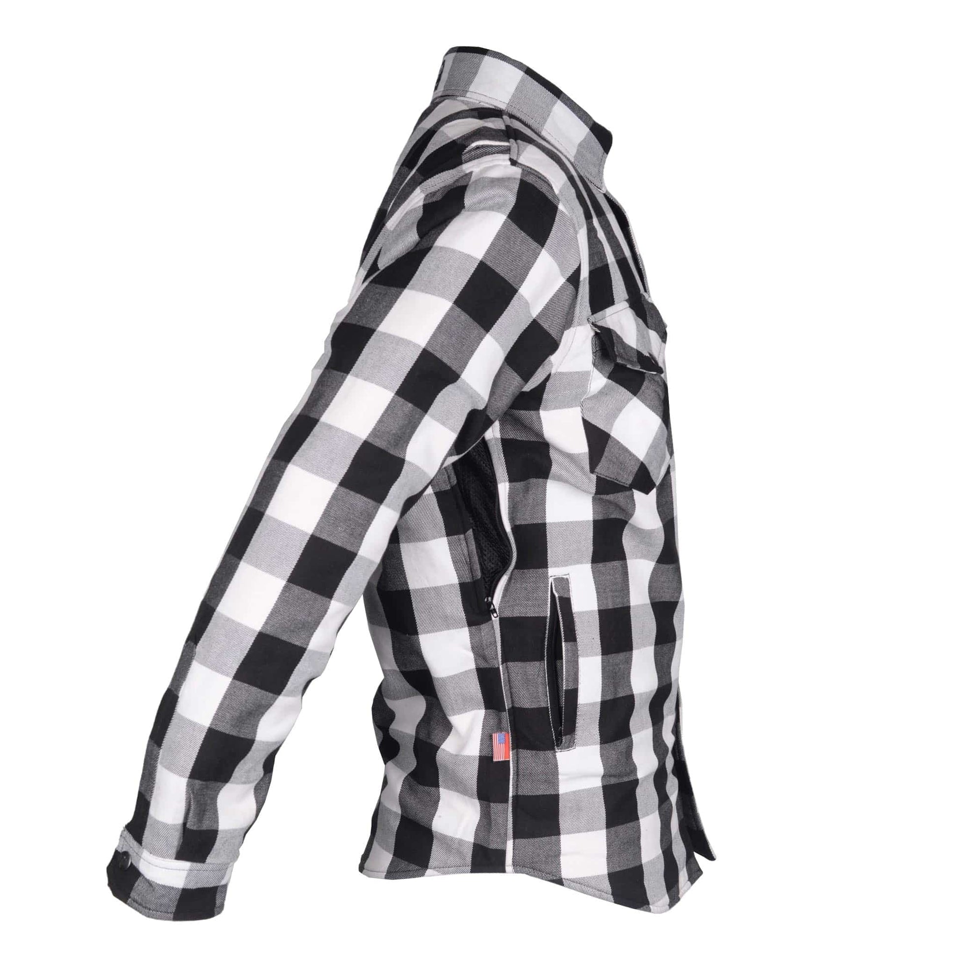 men's-flannel-shirt-white-black-checkered-with-right-sleeve