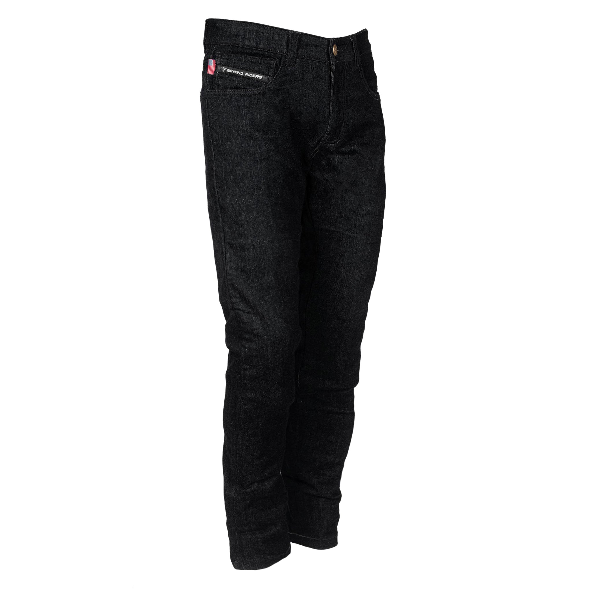 SALE Loose Fit Protective Jeans (Extra Wide) - Black with Pads