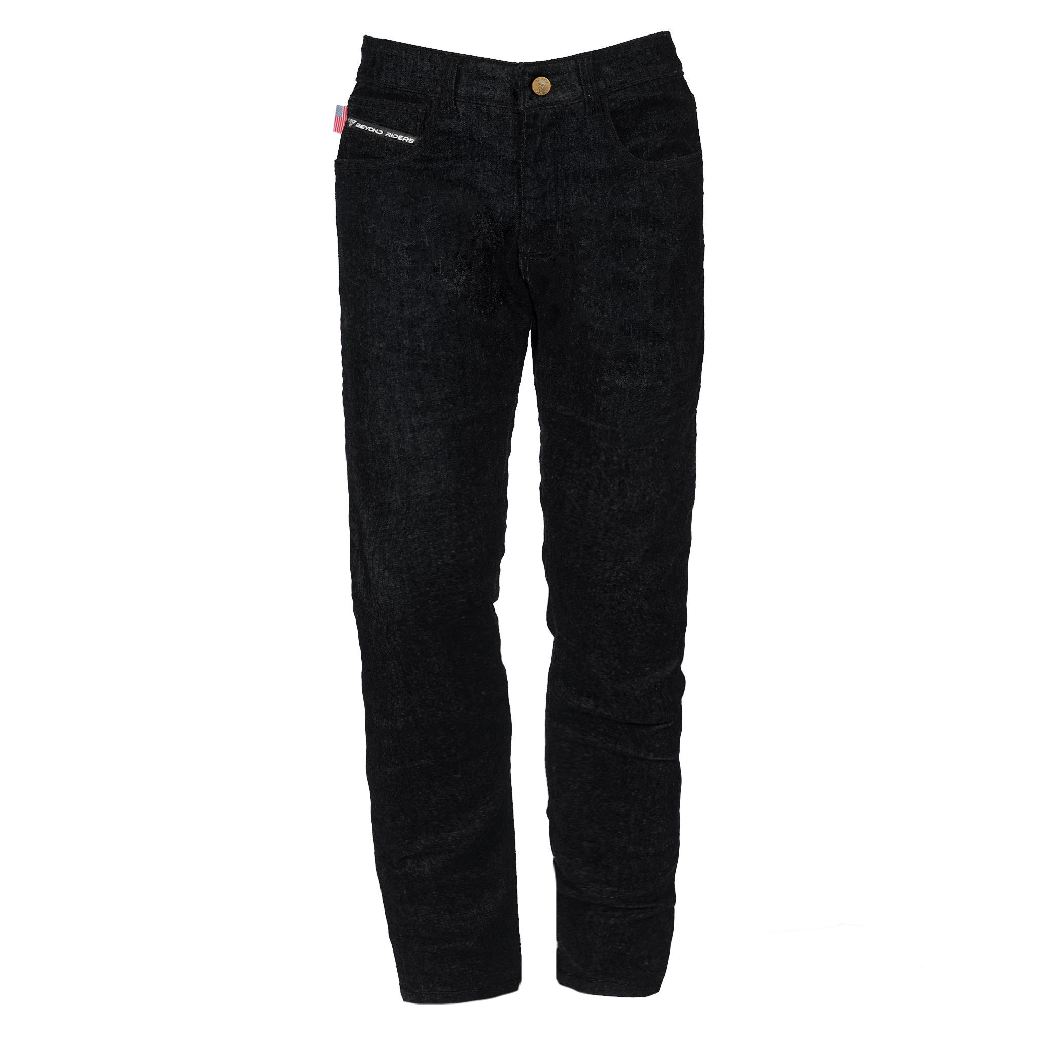Loose Fit Protective Jeans - Black with Pads