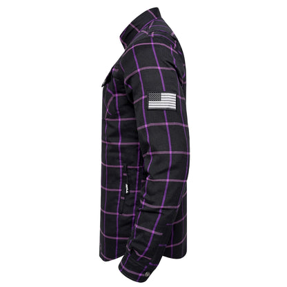 Protective Flannel Shirt For Men - The Knight Grid Plaid with Pads