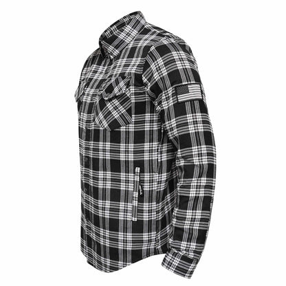 Protective Flannel Shirt For Men - Black Baron Plaid with Pads