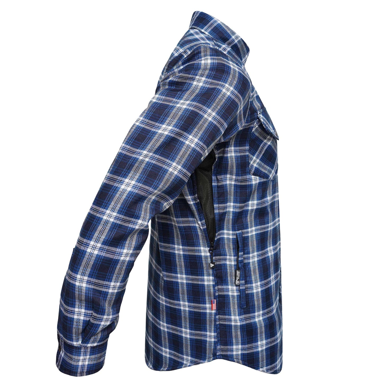 Protective Flannel Shirt For Men - Blue Crest