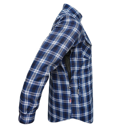 Protective Flannel Shirt For Men - Blue Crest