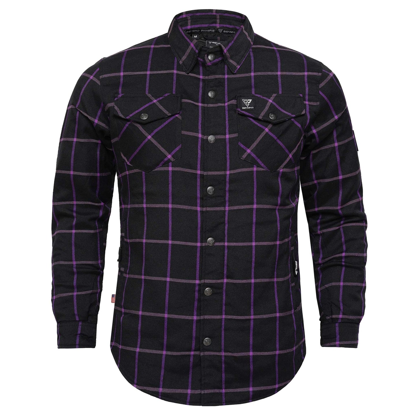 Protective Flannel Shirt For Men - The Knight Grid Plaid with Pads