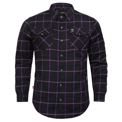 Protective Flannel Shirt For Men - The Knight Grid Plaid with Pads