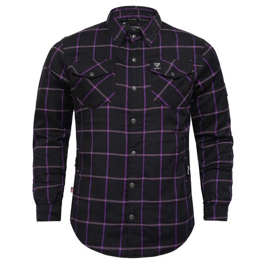 Protective Flannel Shirt For Men - The Knight Grid Plaid with Pads