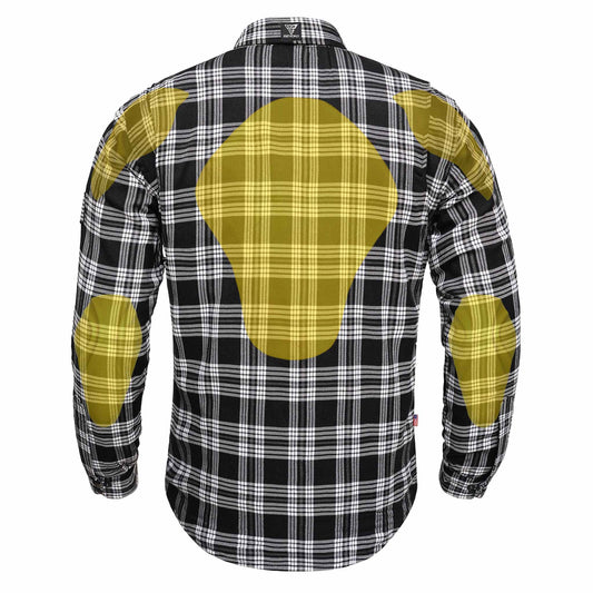 Protective Flannel Shirt For Men - Black Baron Plaid with Pads