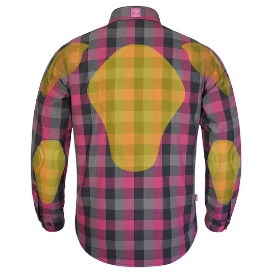 Protective Flannel Shirt for Men - Magenta Keys