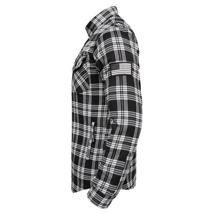 Protective Flannel Shirt For Men - Black Baron Plaid with Pads