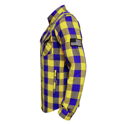 Protective Flannel Shirt - The Purple Venom Checkered with Pads