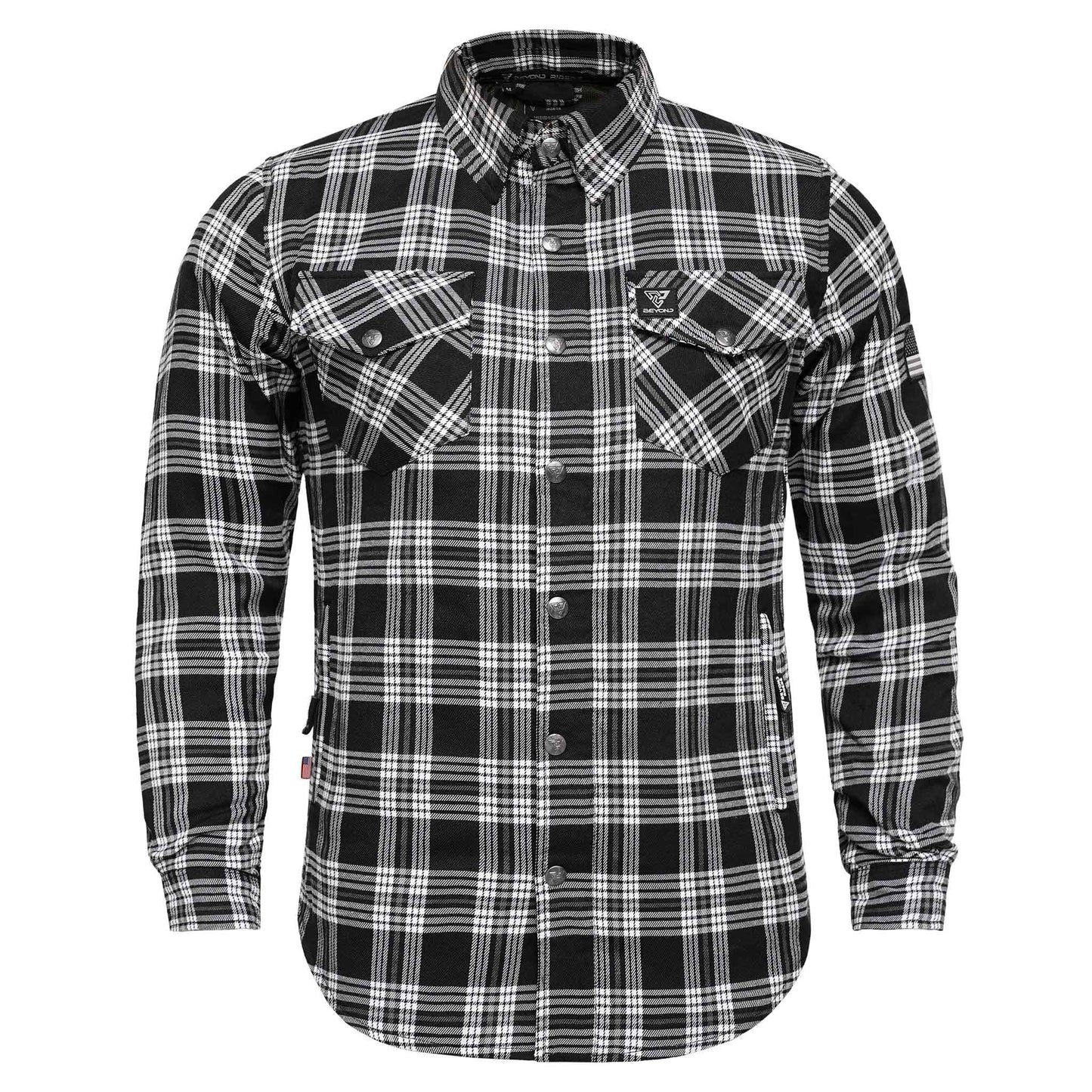 Protective Flannel Shirt For Men - Black Baron Plaid with Pads