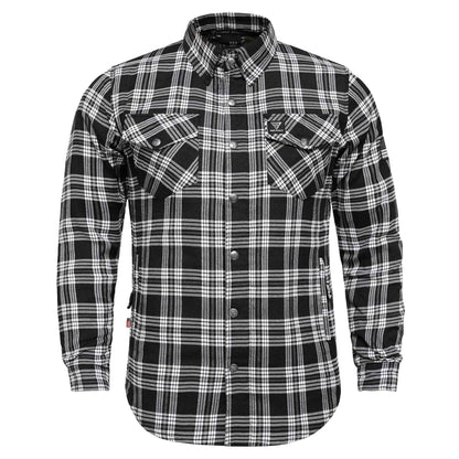 Protective Flannel Shirt For Men - Black Baron Plaid with Pads
