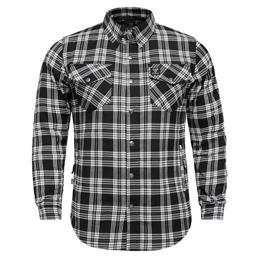 Protective Flannel Shirt For Men - Black Baron Plaid with Pads