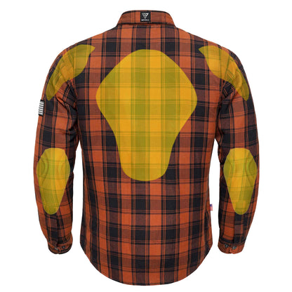 Protective Flannel Shirt For Men - Copper Blood Plaid with Pads
