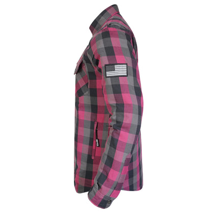 Protective Flannel Shirt for Men - Magenta Keys