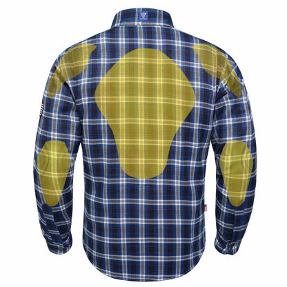 Protective Flannel Shirt For Men - Blue Crest