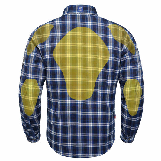 Protective Flannel Shirt For Men - Blue Crest