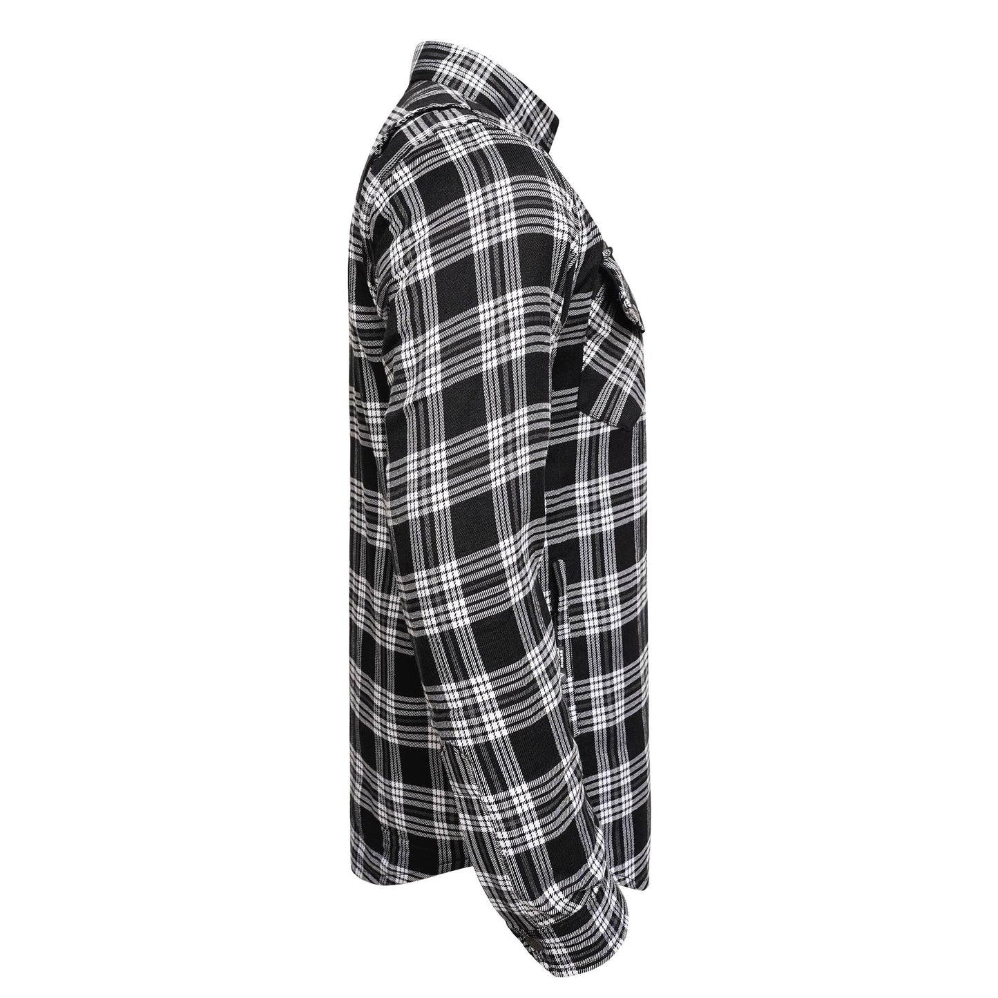 Protective Flannel Shirt For Men - Black Baron Plaid with Pads