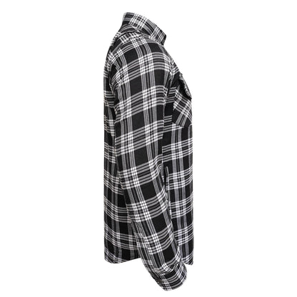 Protective Flannel Shirt For Men - Black Baron Plaid with Pads