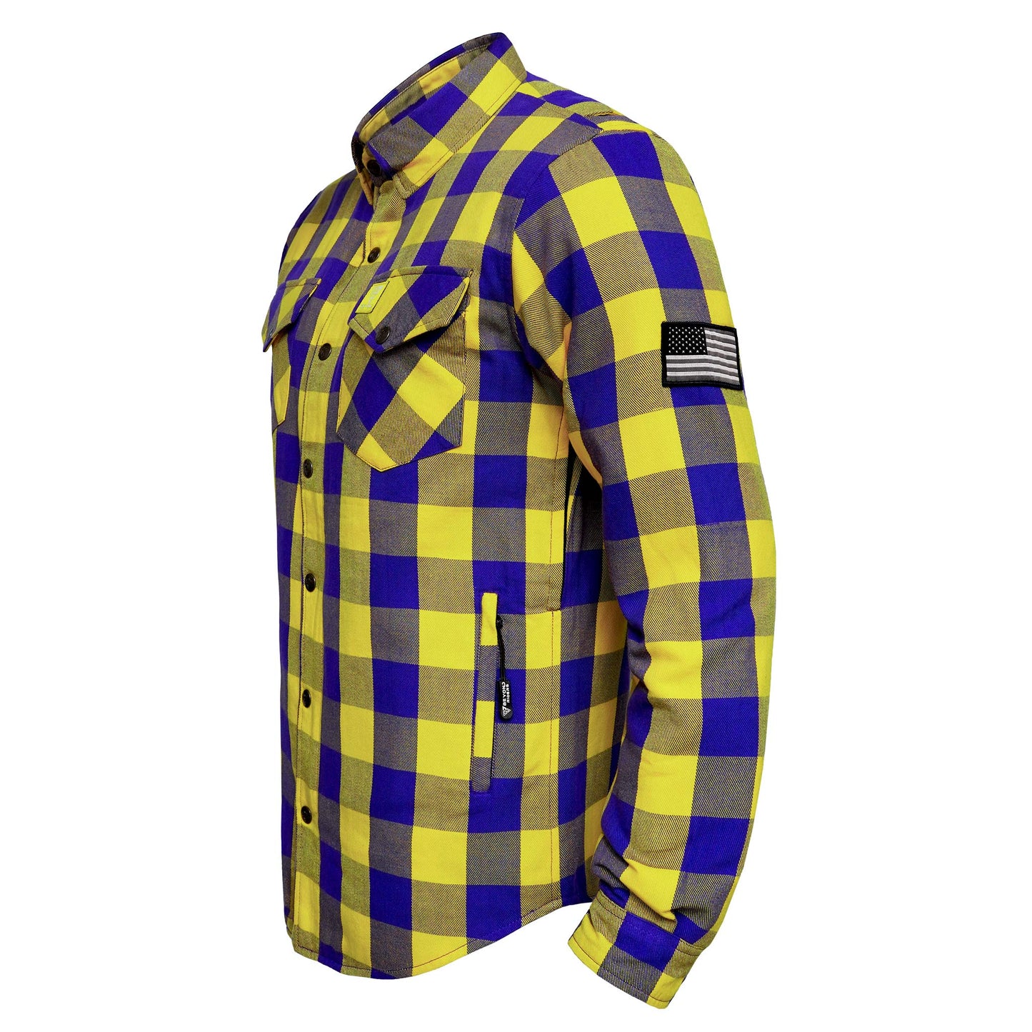 Protective Flannel Shirt - The Purple Venom Checkered with Pads
