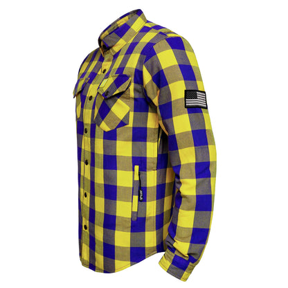 Protective Flannel Shirt - The Purple Venom Checkered with Pads