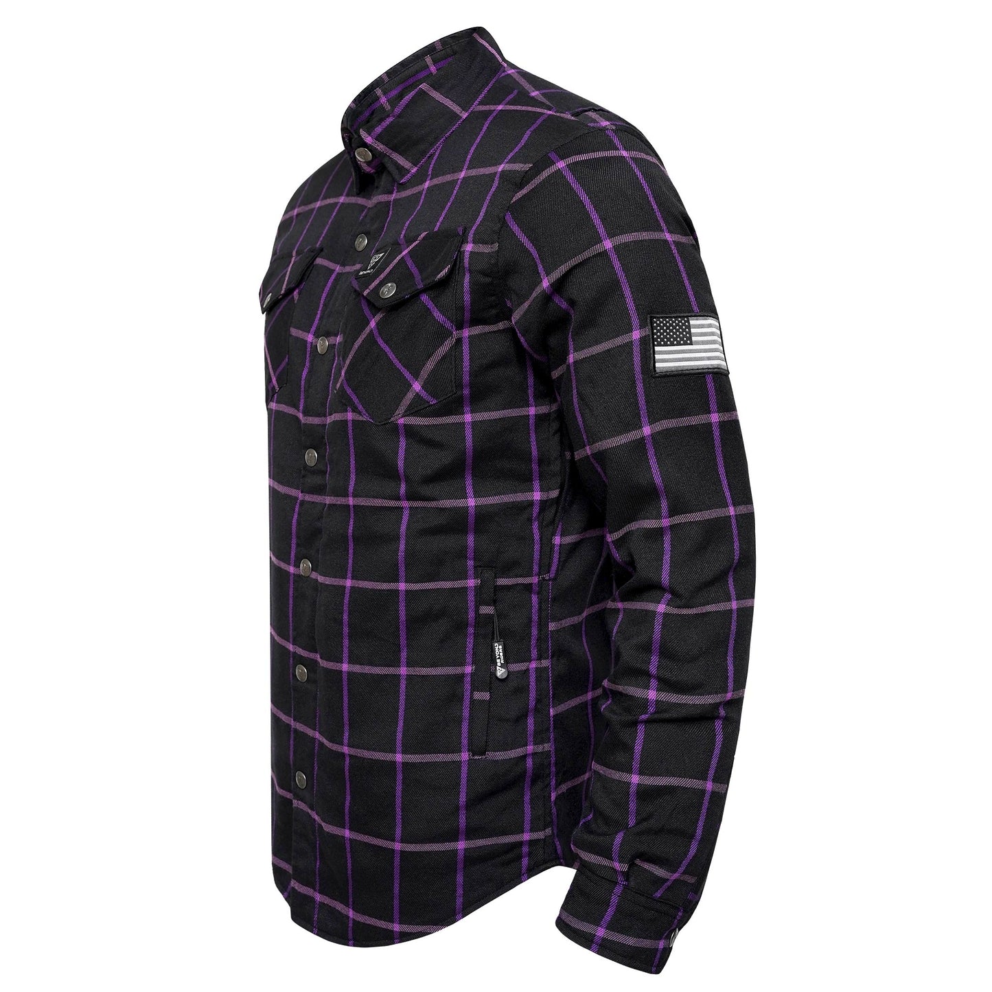 Protective Flannel Shirt For Men - The Knight Grid Plaid with Pads