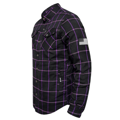 Protective Flannel Shirt For Men - The Knight Grid Plaid with Pads
