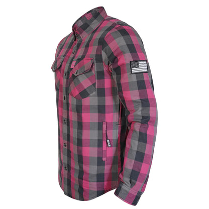 Protective Flannel Shirt for Men - Magenta Keys