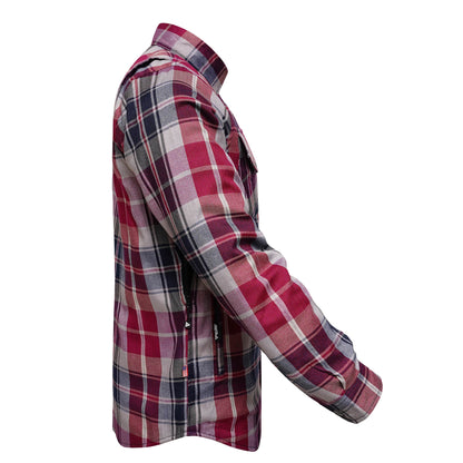 Protective Flannel Shirt For Men - Red Rogue Plaid with Pads