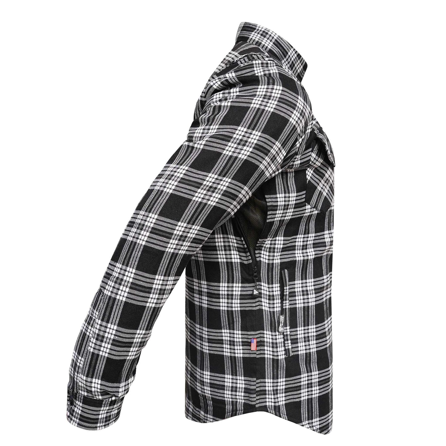 Protective Flannel Shirt For Men - Black Baron Plaid with Pads