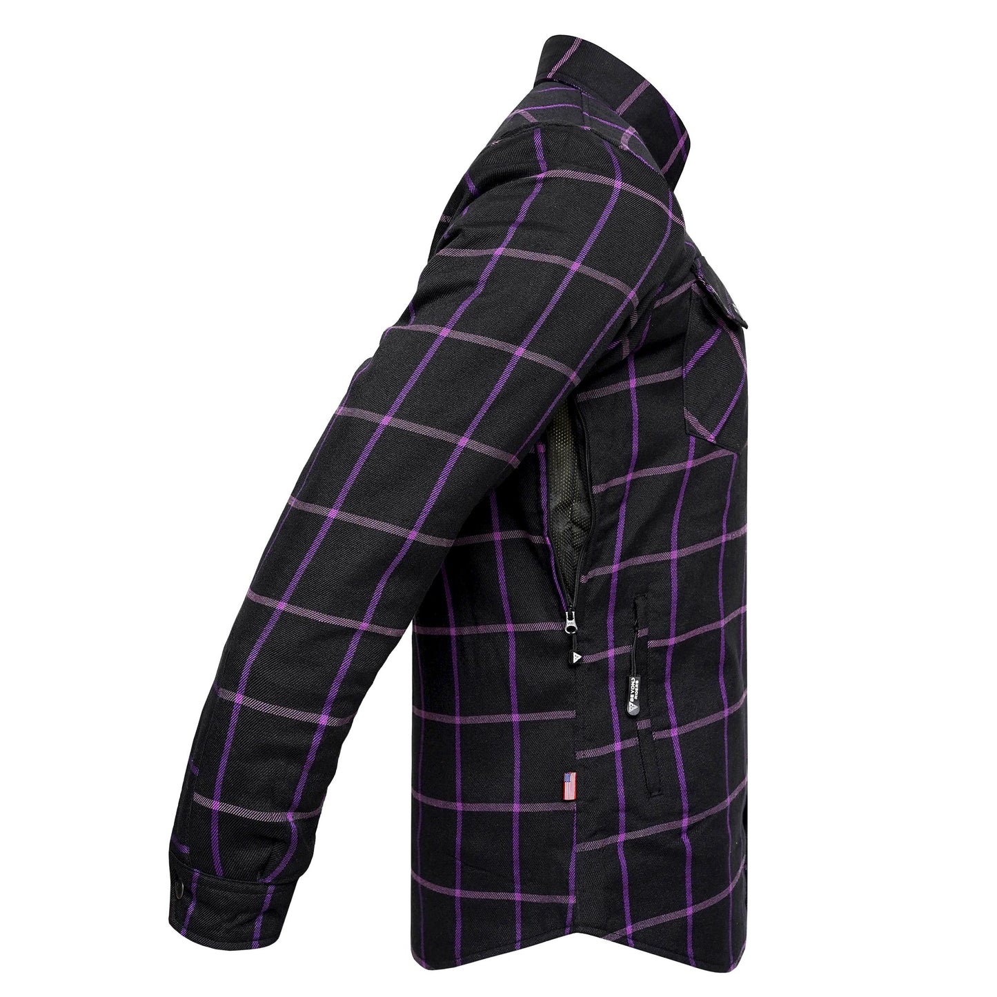 Protective Flannel Shirt For Men - The Knight Grid Plaid with Pads