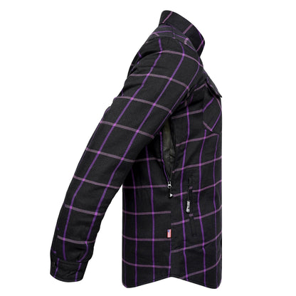 Protective Flannel Shirt For Men - The Knight Grid Plaid with Pads