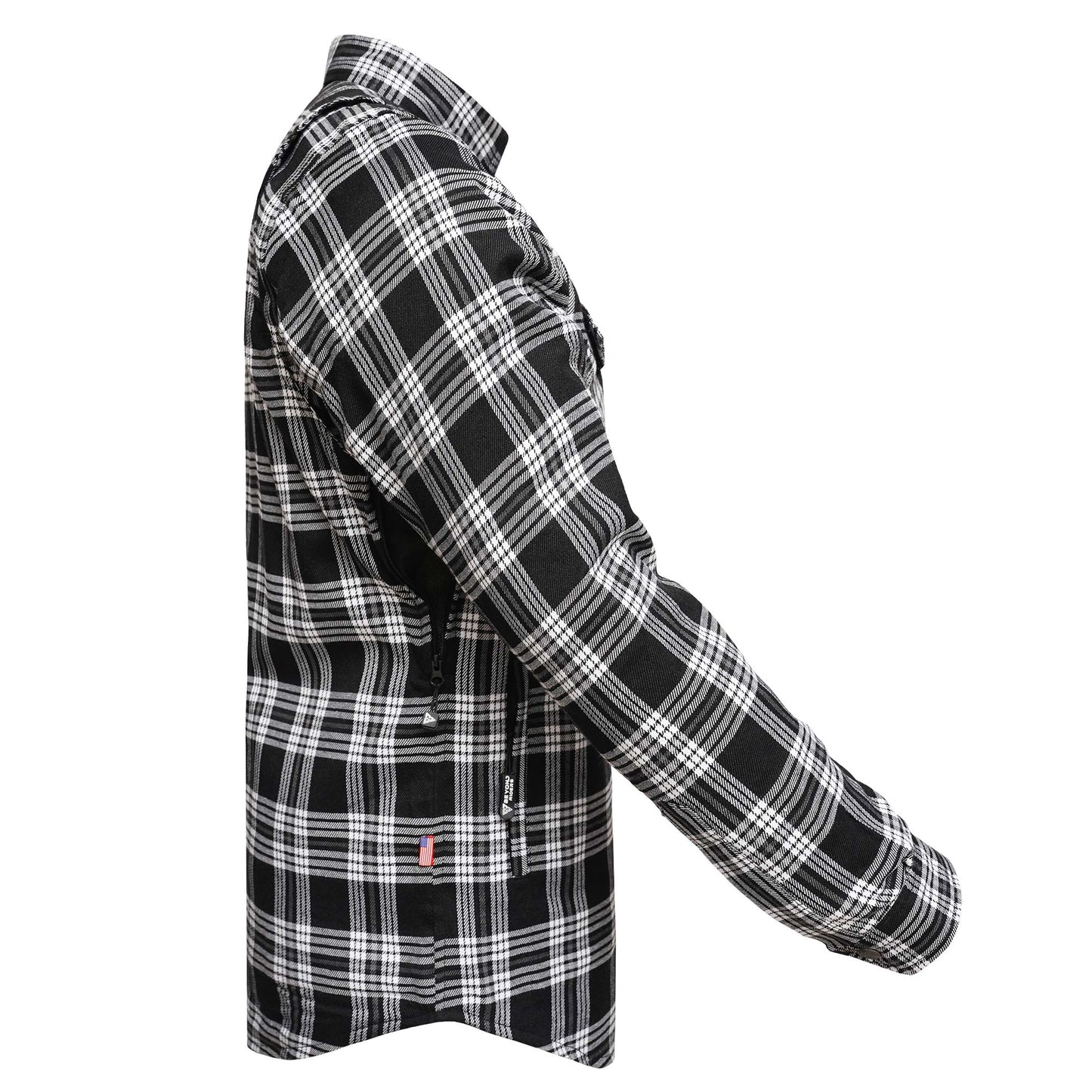 Protective Flannel Shirt For Men - Black Baron Plaid with Pads