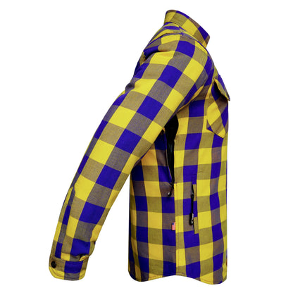 Protective Flannel Shirt - The Purple Venom Checkered with Pads